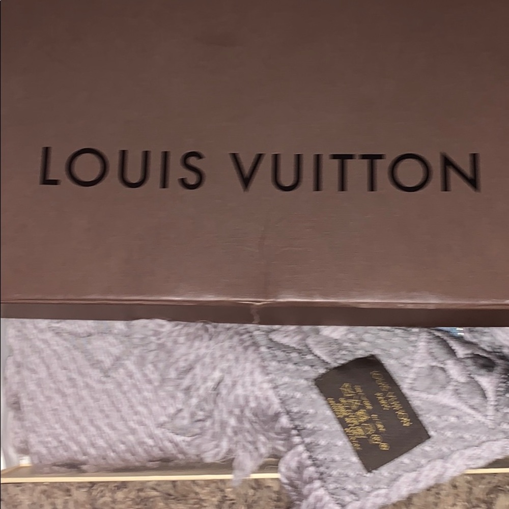Gray Louis Vuitton scarf